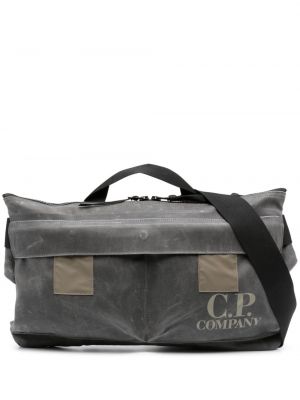 Bavlnená kabelka s potlačou C.p. Company sivá