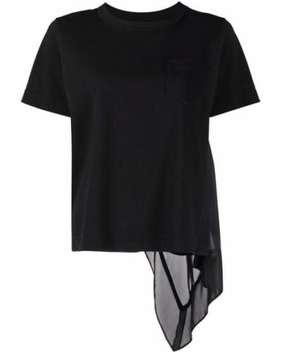 Camiseta drapeado Sacai negro