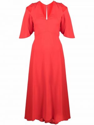 V-hals dress Victoria Beckham rød