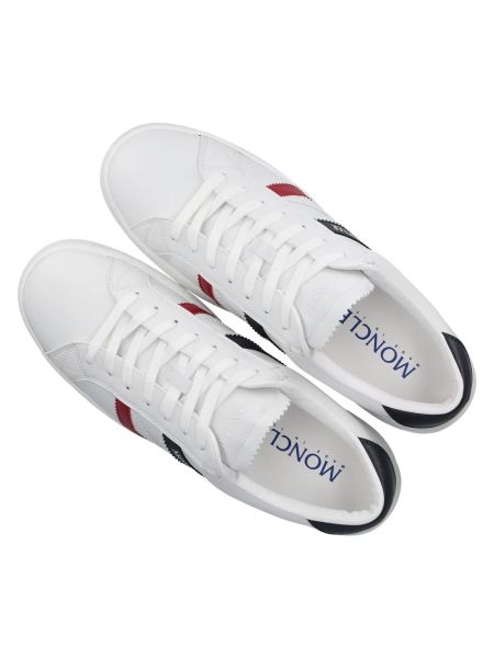 Sneakersy skórzane Moncler białe