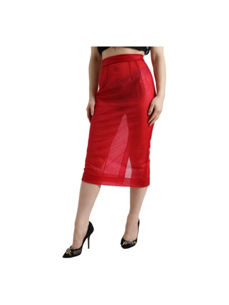 Falda midi Dolce & Gabbana rojo