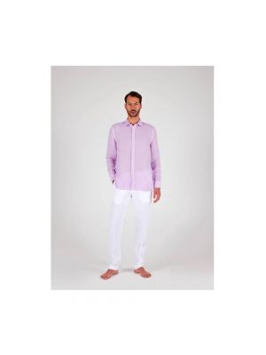 Camisa de lino slim fit 120% Lino violeta