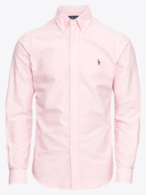 Slim fit priliehavá košeľa s dlhými rukávmi Polo Ralph Lauren ružová