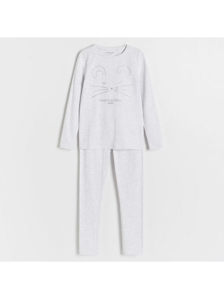Bavlněné pyžamo Reserved šedé