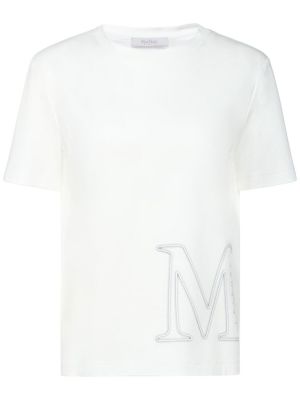 Памучна тениска от модал Max Mara бяло