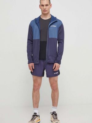 Hoodie s kapuljačom s printom Adidas Terrex plava