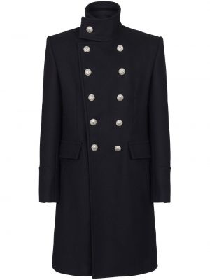 Kabát s knoflíky Balmain černý