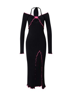Плетена дънкова рокля Versace Jeans Couture черно