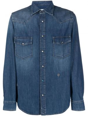 Haftowana koszula jeansowa Jacob Cohen niebieska
