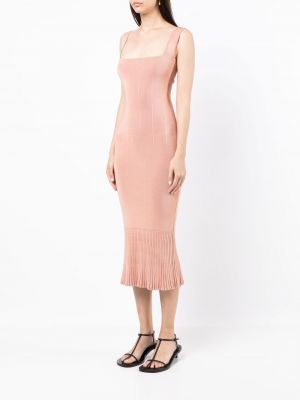 Peplum midi šaty Galvan růžové