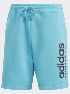 Pantaloni scurți de sport din fleece Adidas albastru