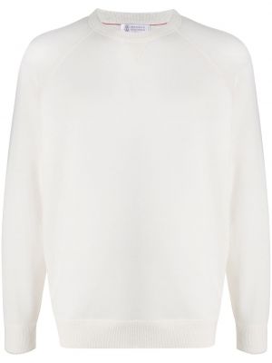 Jersey de tela jersey de cuello redondo Brunello Cucinelli blanco