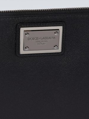 Nylonowa kopertówka skórzana Dolce And Gabbana czarna