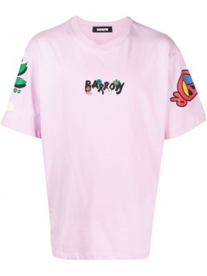 Bavlněné tričko s potiskem Barrow růžové