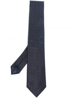 Cravate en soie en jacquard Emporio Armani bleu