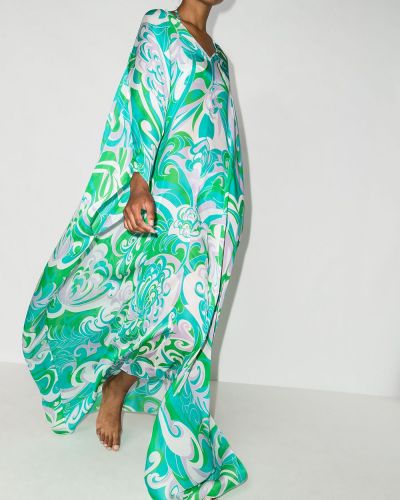Vestido de seda con estampado Emilio Pucci verde