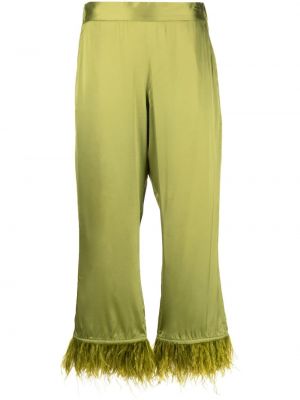 Pantaloni con piume baggy Paula verde