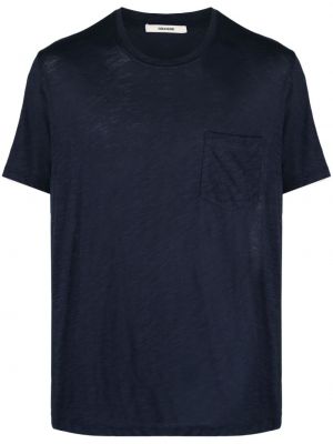 Bavlnené tričko Zadig&voltaire modrá