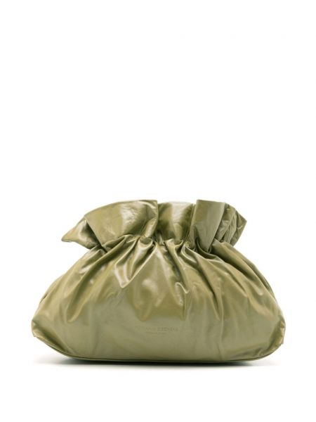 Kožna clutch torbica Adriana Degreas zelena
