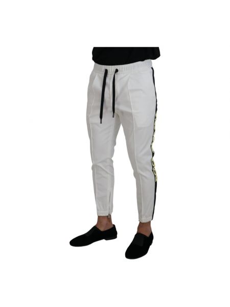 Pantalones de chándal de algodón Dolce & Gabbana blanco