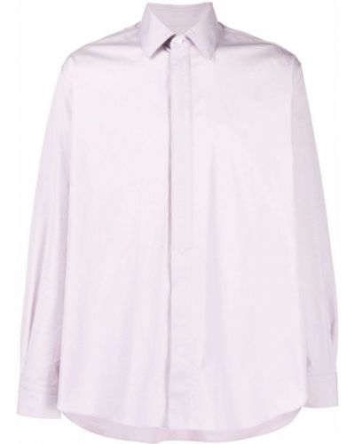 Bombažna srajca Fendi vijolična