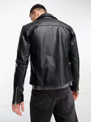 Кожаная куртка из искусственной кожи Bolongaro Trevor черная