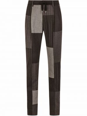 Pantalones rectos con cordones Dolce & Gabbana gris