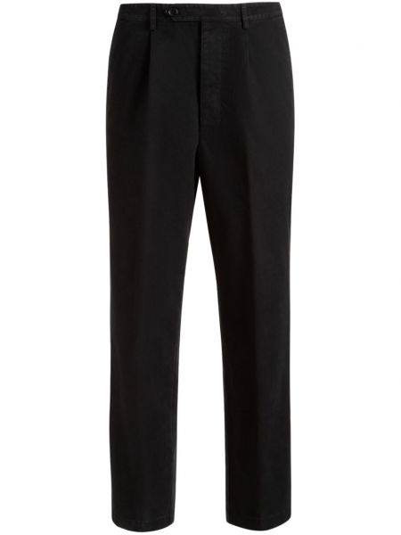 Pantaloni chino din bumbac plisate Bally negru