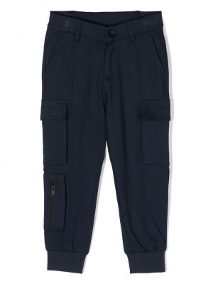 Pantaloni cargo con tasche Boss Kidswear blu