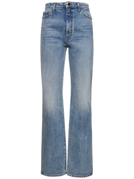 Høy midje straight jeans Khaite blå