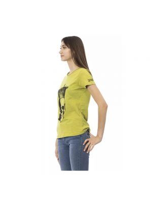 Camiseta de algodón con estampado Trussardi verde