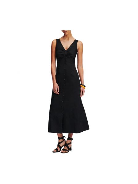 Sukienka midi bawełniana Karl Lagerfeld czarna