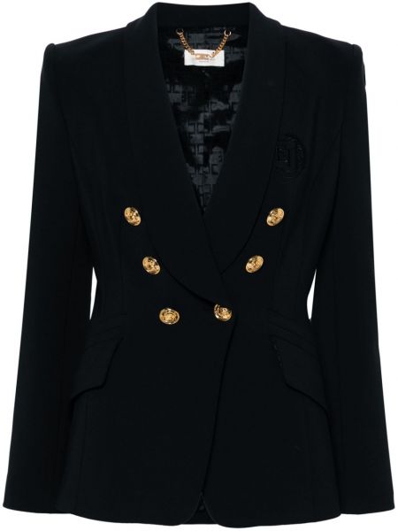 Crepe dobbeltradet blazer Elisabetta Franchi sort