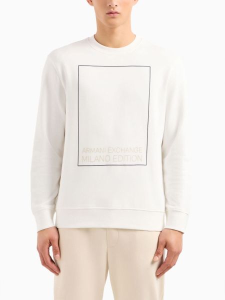 Sweatshirt aus baumwoll mit print Armani Exchange weiß