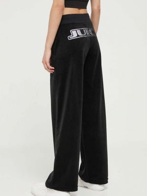 Kalhoty s aplikacemi Juicy Couture černé