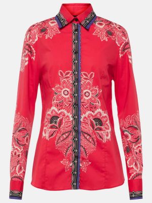Camicia di cotone a fiori Etro rosso