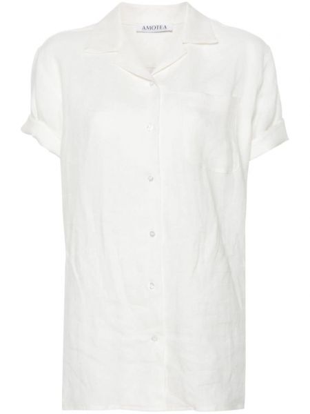 Lněná košile Amotea bílá