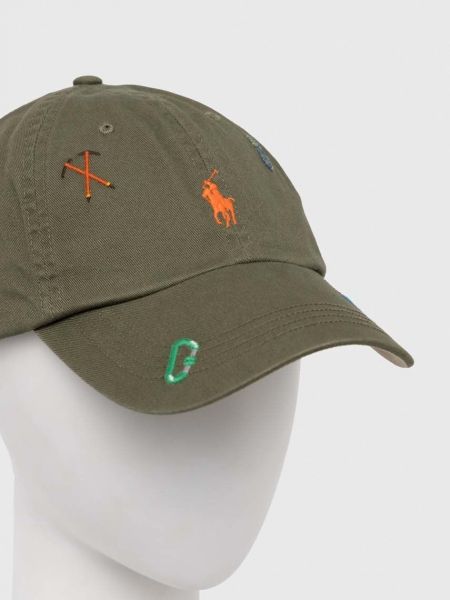 Бавовняна кепка з аплікацією Polo Ralph Lauren зелена