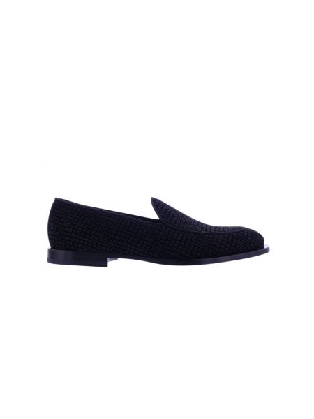 Aksamitne loafers skórzane Dolce And Gabbana czarne