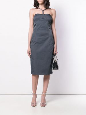 Midi šaty Versace Pre-owned šedé