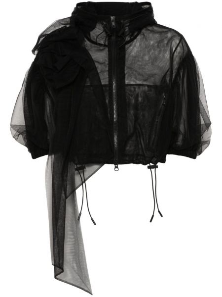 Jakna z mrežo z draperijo Simone Rocha črna