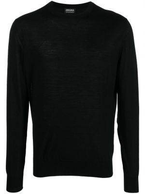 Vlněný svetr Zegna černý