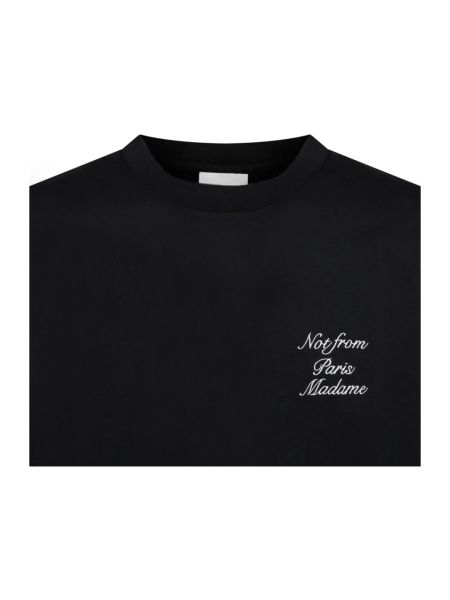 Camiseta con bordado Drôle De Monsieur negro