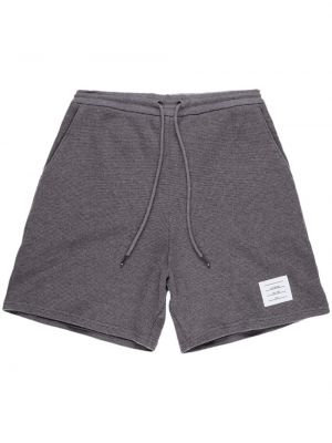 Shorts de sport en coton à rayures Thom Browne gris
