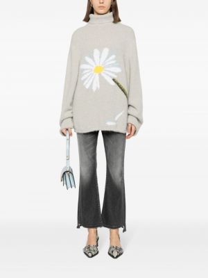 Květinový svetr s výšivkou Dorothee Schumacher šedý