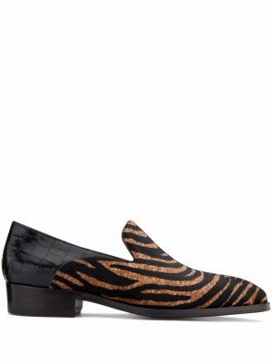 Pantofi loafer din piele cu imagine cu dungi de tigru Giuseppe Zanotti