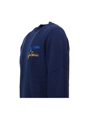 Sweter z okrągłym dekoltem Mc2 Saint Barth niebieski