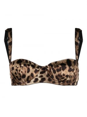 Balconette krūšturis ar apdruku ar leoparda rakstu Dolce & Gabbana brūns