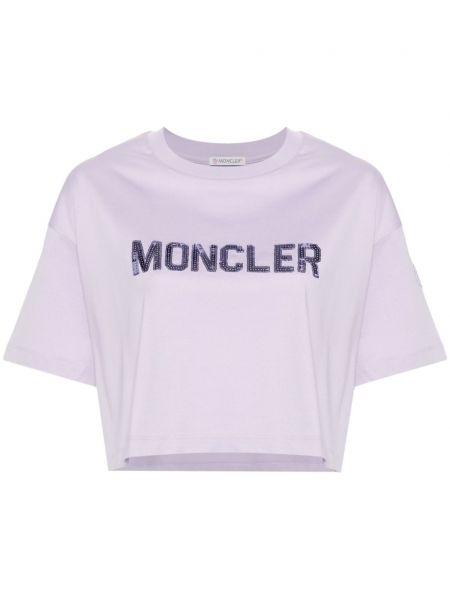 Тениска с пайети Moncler виолетово