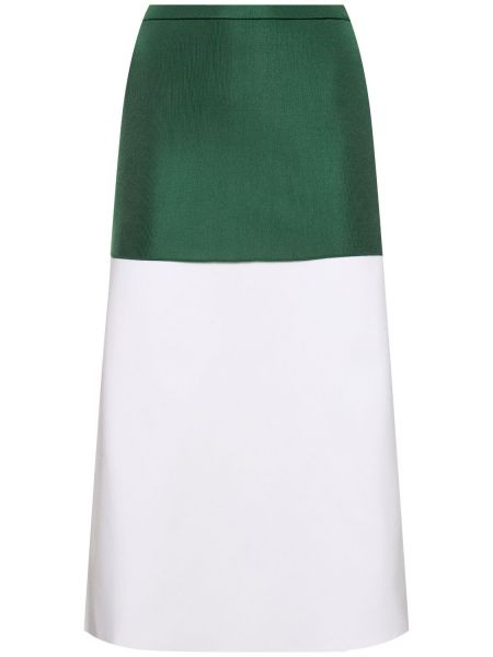 Viskózové midi sukně Ferragamo zelené